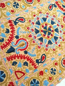 Colore amarillo Suzani kantha edredón colgante de pared kantha manta bordado cubrecama kantha colcha algodón pared hanfing - Product Image 6