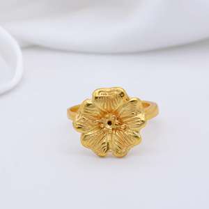 Flower Brass Dainty <b>Ring</b> 18k Gold Plated <b>Statement</b> Wholesale <b>Ring</b> For Women - Product Image 5