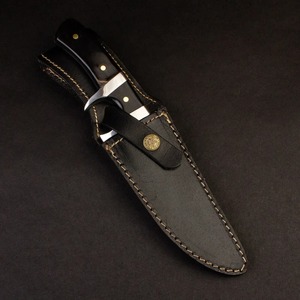ปลอกหนังสำหรับคุณพ่อและเพื่อนทำจากเหล็กดามัสกัสมีดล่าสัตว์ทำด้วยมือปรับแต่งได้ตามต้องการ - Product Image 6