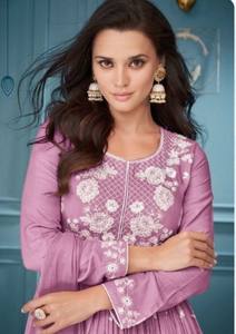 Último bordado pesado indio paquistaní Salwar Kameez Lakhnavi parte superior inferior Organza diseñador Dupatta hilo pesado FIESTA DE TRABAJO TODO - Product Image 2