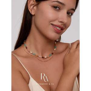 Collana Stile Spiaggia Estiva con Perline Arcobaleno e Ciondolo in Vera Pietra Preziosa, Gioielli Regalo per Migliori Amiche, Anelli alla Moda - Product Image 4
