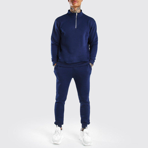 Venta rápida de cuello alto cuarto cremallera pantalones pitillo chándales comentarios positivos de alta calidad hombres Fitness deportes chándal - Product Image 4