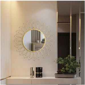 Miroir mural rond en fer avec design zen asiatique Épaisseur personnalisable et écologique pour la salle de bain - Product Image 4