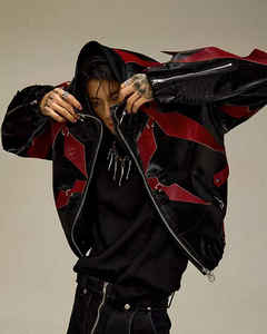 Nouveautés Veste d'art cyberpunk personnalisée Veste Techwear Veste en cuir unisexe à impression personnalisée - Product Image 5