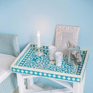 Incrustaciones de hueso de Color negro con decoración de resina Bandeja de servicio para restaurante Hogar Hotel Bandeja decorativa para servir a un precio asequible - Product Image 3