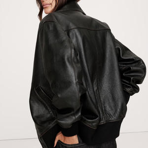 Chaqueta bomber de cuero para hombre con logotipo personalizado estampado bordado Vintage Streetwear invierno prendas de vestir exteriores fabricante - Product Image 6