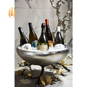 Bol de service double en acier inoxydable avec support de branche de papillon doré Bol à fruits décoratif moderne Plat à bonbons Snack et noix - Product Image 3