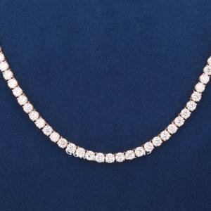 Personalized Hip Hop Style Jewelry Iced Out 925 Solid <b>Silver</b> Round Moissanite Cluster <b>Tennis</b> Chain Men - Product Image 4