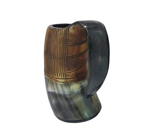 Mug en corne de buffle naturelle de haute qualité avec poignée, style rustique artisanal, tasse à boire pour bière et boissons - Product Image 6