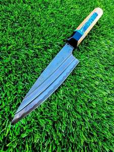 Juego de 2 cuchillos de chef de acero al carbono hechos a mano con mango de madera, regalos de aniversario o Navidad para uso en la cocina - Product Image 4