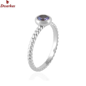 แหวนอัญมณี925สเตอร์ลิงเครื่องประดับเงินแหวนแทนซาไนต์สำหรับผู้หญิง - Product Image 2