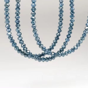 ลูกปัดเหลี่ยมสีน้ำเงิน LUSTRE LD0400 เพชรแท้คุณภาพสูง หินหลวมแบบเส้น พร้อมใบรับรองจากผู้ประเมินอิสระ สำหรับทำสร้อยข้อมือแบบแฮนด์เมด - Product Image 1