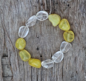 Unisex Multicolor Classic <b>Charm</b> Adjustable Beaded <b>Bracelets</b> Tumbled Calcite Clear Quartz Main Stone Anniversaries Sameer Gems - Product Image 1