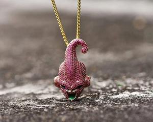 Collar con Colgante de Diamante Moissanite de Color de Edición Limitada con Diseño de Majin Buu en Plata 925, Joyería de Lujo para Uso Diario - Product Image 2