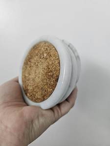 Ensemble de quatre sous-verres ronds en marbre faits à la main en pierre naturelle sous-verres de boisson cadeau de vaisselle élégant - Product Image 4