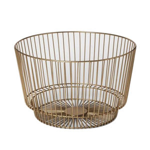 Restaurant Hotels Tabletop Decorative Fruit <b>Basket</b> <b>Round</b> Shape Metal Gold Plated Shiny Polished Fruit <b>Basket</b> Affordable Price - Product Image 2