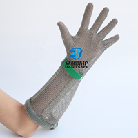 Gants de protection en maille métallique en acier inoxydable avec manchette longue pour la protection des mains (EPI)