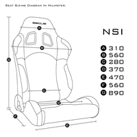 Siège de voiture sport inclinable en tissu SSCUS NSI-FABRIC de haute qualité avec ajustement universel pour tous les véhicules