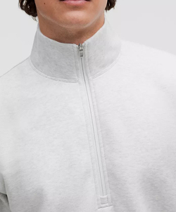 Sweat-shirt à col rond pour homme avec fermeture éclair sur le devant et poignets élastiques, confortable, respirant, tissu doux et chaud - Product Image 4