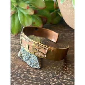 Navajo Handmade Fashion <b>Copper</b> Cuff <b>Bracelet</b> - Product Image 4