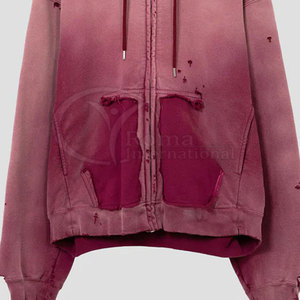 เสื้อฮู้ดดี้ผู้ชายสไตล์วินเทจฟอกสีแบบขายส่ง ทรงโอเวอร์ไซส์ สตรีทแวร์  รับสกรีนโลโก้ - Product Image 3