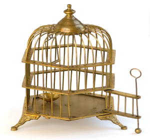 กรงนกเหล็กแบบแขวนขนาดเล็กทำด้วยมือสีขาวสำหรับตกแต่งบ้านและสวนแบบอินเดีย - Product Image 4