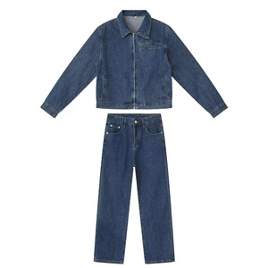 Fresh Fade Denim Set Otoño Demin Sets Denim Jeans Nuevo en conjuntos a juego 2024 Trajes de moda unisex Conjuntos de pantalones - Product Image 1