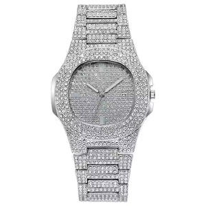Reloj de Pulsera de Lujo para Hombre con Diamante Moissanite y Cuarzo, Caja de Aleación de Acero Inoxidable, Esfera de Cristal - Product Image 1
