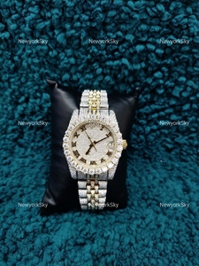 Montre à quartz de luxe pour hommes la plus vendue buste en diamant VVS Moissanite glacé personnalisé verre en acier inoxydable de qualité supérieure à la mode - Product Image 6