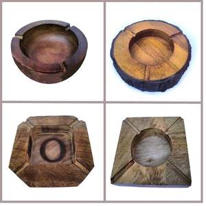 Logo personnalisé cendriers en bois design rond et carré pour fumer des cigarettes et des cigares plateau de table cendrier pour usage domestique - Product Image 5