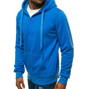 Wholesale 360gsm Digital Print Logo Cotton Fleece Blank Full Zip up Plain Slim Fit <b>Hoodies</b> for Men - Product Image 2
