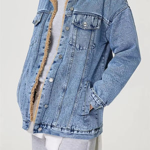 Chaqueta vaquera de un solo pecho acolchada Reversible de Otoño/Invierno Vintage para mujer, ropa de calle de lana de algodón, prendas de vestir exteriores informales - Product Image 1