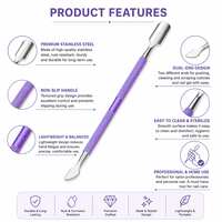 Outil de manucure professionnel de qualité supérieure en acier inoxydable réutilisable à double tête pour repousser et enlever les cuticules - MANAN INSTRUMENTS