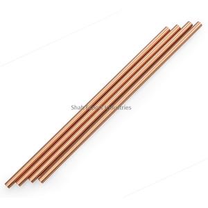 Wholesaler Copper Drinking Straw Reusable Straws <b>Straight</b> Handmade Set of 4 for Moscow Mule Lacquer Straw Sets - Product Image 1