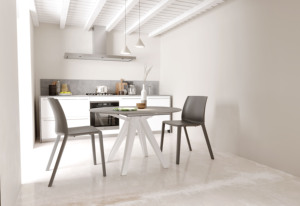 Table extensible moderne ronde à ovale - Meubles de salle à manger de luxe en céramique et en mélamine - Product Image 4
