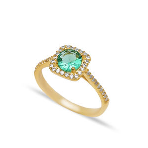 Paraiba CZ ทรงสี่เหลี่ยม 925 แหวนเงินสเตอร์ลิงเครื่องประดับขายส่ง 925 เครื่องประดับเงินสเตอร์ลิงเครื่องประดับแฮนด์เมด - Product Image 1
