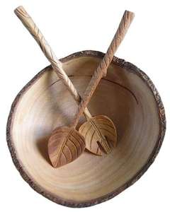 Tazón de Madera de Alta Calidad con Acabado Natural para Decoración de Mesa de Comedor y para Servir Ensaladas y Frutas - Product Image 2