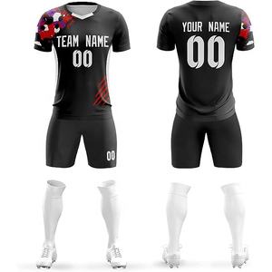 2024 nom personnalisé maillot de football en Polyester séchage rapide uniforme complet Logo nouvelle technique de sublimation de mode pour les équipes de football - Product Image 2