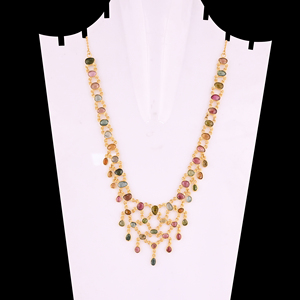 Collar de Plata de Ley 925 con Turmalina Natural, Cadena de Eslabones Chapada en Oro, Collar Pesado, Joyería Fina, Superventas, Mejor Precio al por Mayor - Product Image 5