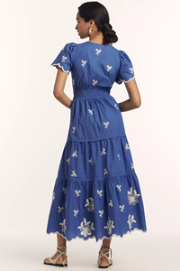 Robe longue d'été décontractée pour femmes brodée Style ukrainien 100% coton tissé taille naturelle pour les vacances - Product Image 4