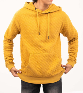 เสื้อฮู้ดดี้ผู้ชายทรงโอเวอร์ไซส์ พิมพ์ลายพัฟปักโลโก้แบบใหม่ ผ้าฝ้าย 100% สำหรับฤดูใบไม้ร่วง - Product Image 1