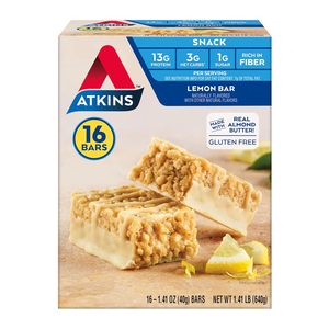 Barra de Snack con Sabor a Limón Atkins, Barra Alta en Proteínas Hecha con Mantequilla de Almendras Real, Paquete de 16 - Product Image 2