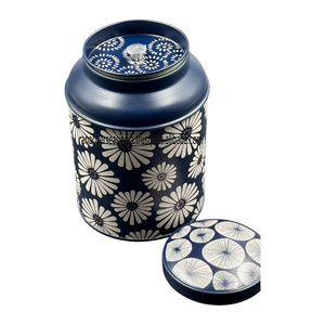 Decorative Floral Motif Metal <b>Tea</b> Storage Jar with Lid Stylish & Durable Container <b>Tea</b> Lovers Ideal <b>for</b> <b>Gifting</b> and Home Use - Product Image 3