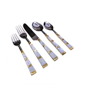 Juego de cubiertos de acero inoxidable con mango de nácar, cubiertos elegantes, vajilla de comedor elegante para el hogar de lujo, cocina, Hotel - Product Image 4