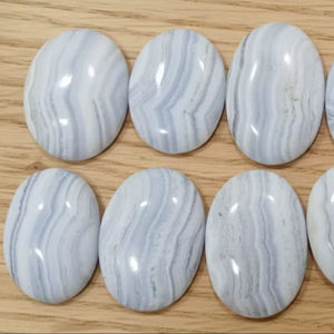 Ágata Suelta de Primera Calidad, Tamaños Variados y Ágata Azul Encaje, Cabujón de Ágata Encaje, Gema Pulida Lisa, 20% de Descuento y Regalo de Año Nuevo - Product Image 2