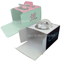 Boîte de gâteau d'anniversaire personnalisée en gros emballage en carton avec logo en vrac stratification brillante revêtement UV matériaux de vernissage