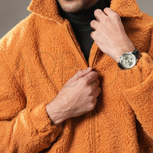 เสื้อแจ็กเก็ตขนแกะเชอร์ปาแบบลำลองมีซิปสำหรับผู้ชายเสื้อแจ็กเก็ตมีสไตล์ใหม่ล่าสุดสำหรับฤดูหนาวที่อบอุ่น - Product Image 6