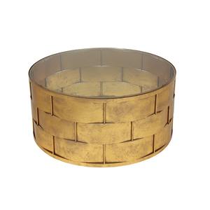 Mesa de Centro Moderna Ecológica de Metal y Vidrio con Marco Dorado, Tamaño Grande para Comedor/Sala de Estar - Product Image 1