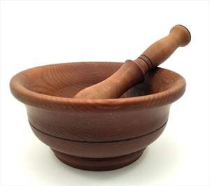 Mortero de madera con atractivo natural utilizado para la molienda orgánica y la mejora de la experiencia culinaria en cocinas caseras Rústicas - Product Image 3