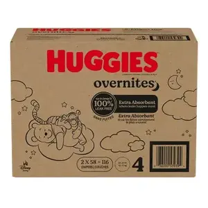 HuggiesOvernites Taille 7 Couches de nuit (40 Lbs+) 68 couches Protection anti-fuites en coton Douces et respirantes pour un achat rapide - Product Image 3
